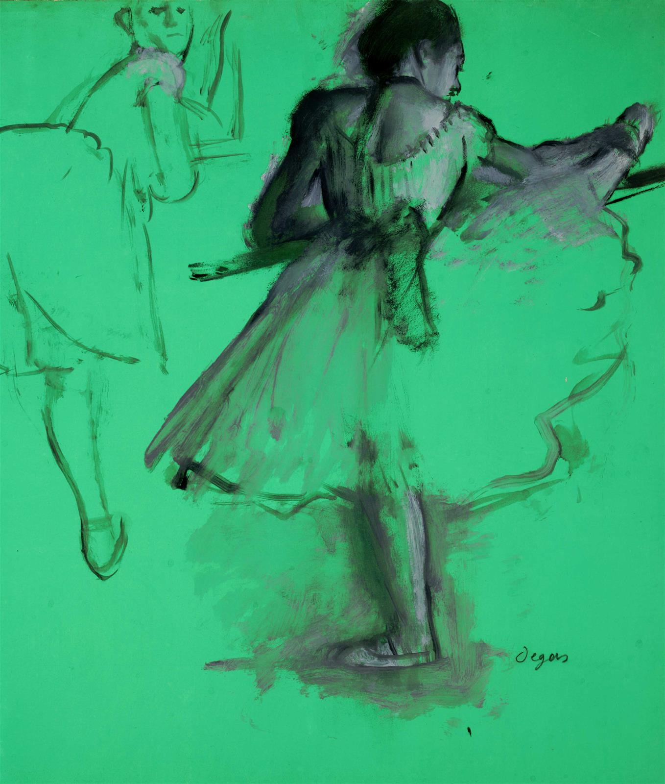 B107 Study for painting Danseuses by Edgar Degas