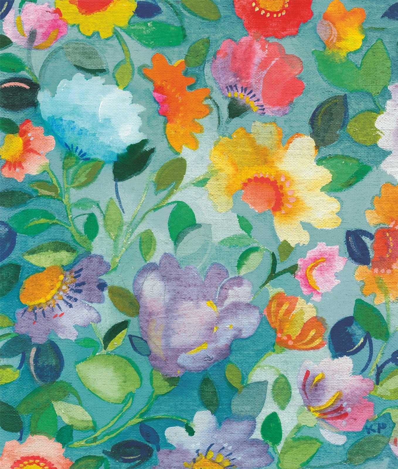 KP108 Turquoise Garden Textile