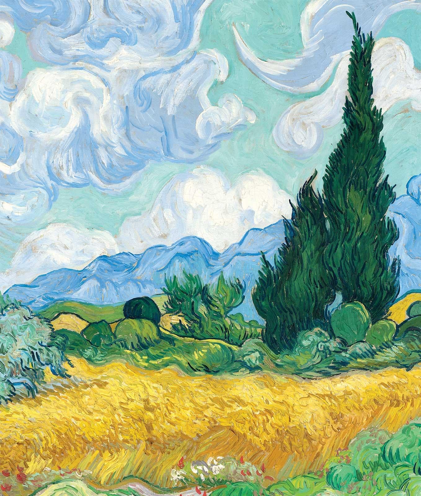 NG415 A Wheatfield, with Cypresses  by Van Gogh