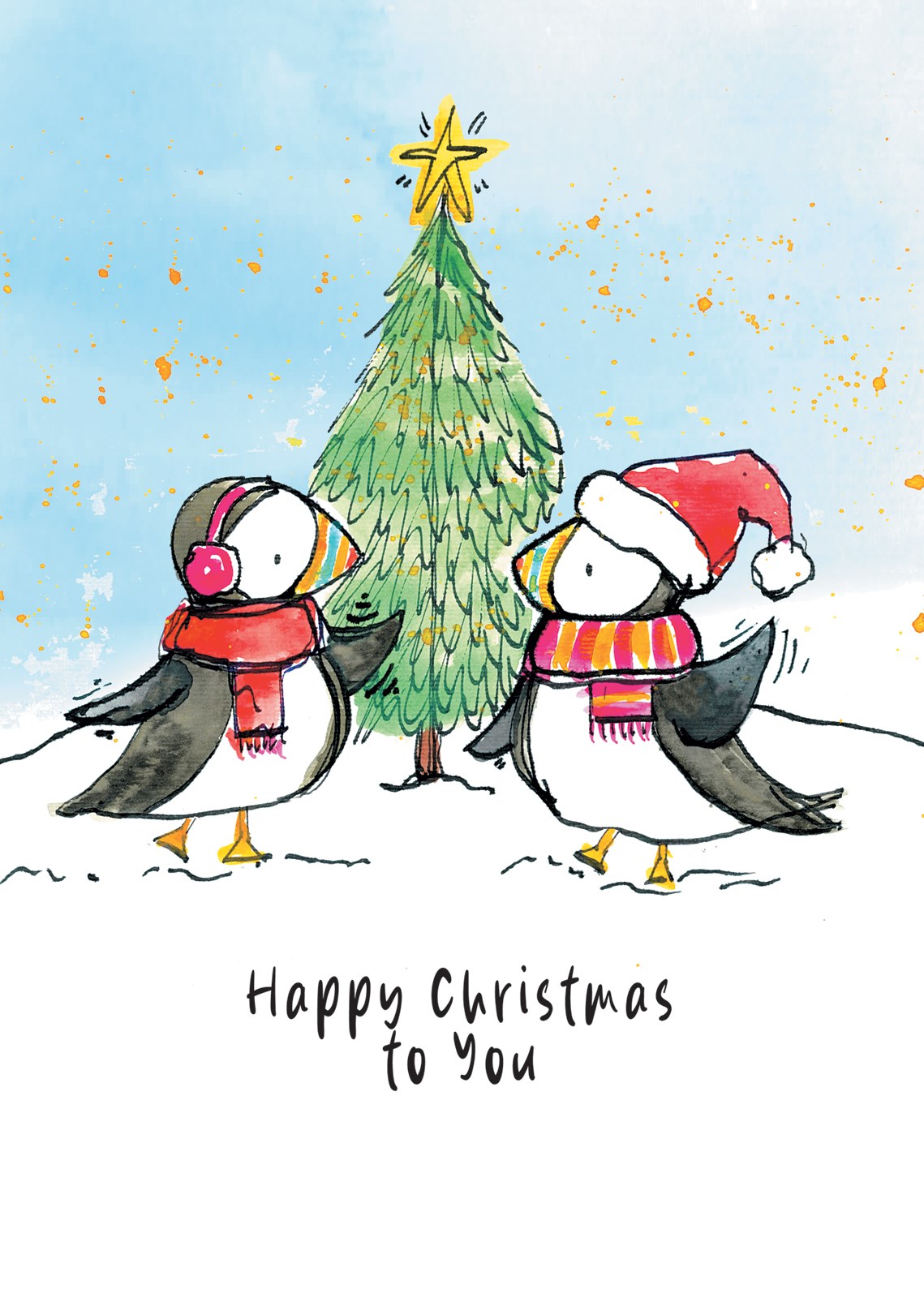 X013 Christmas Puffins